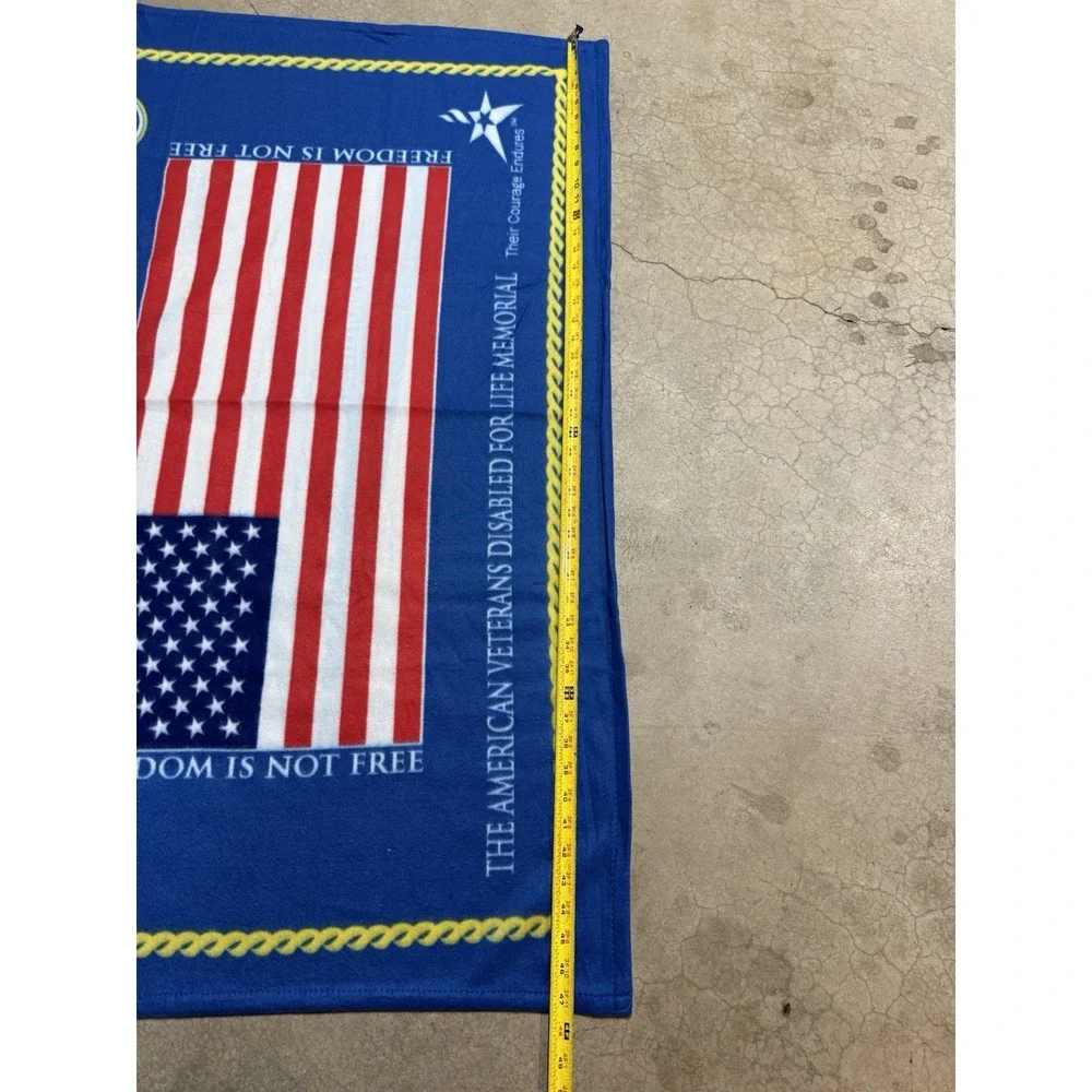 THE AMERICAN VETERANS DISABLED FOR LIFE MEMORIAL Fleece Throw Blanket 32x48 navy